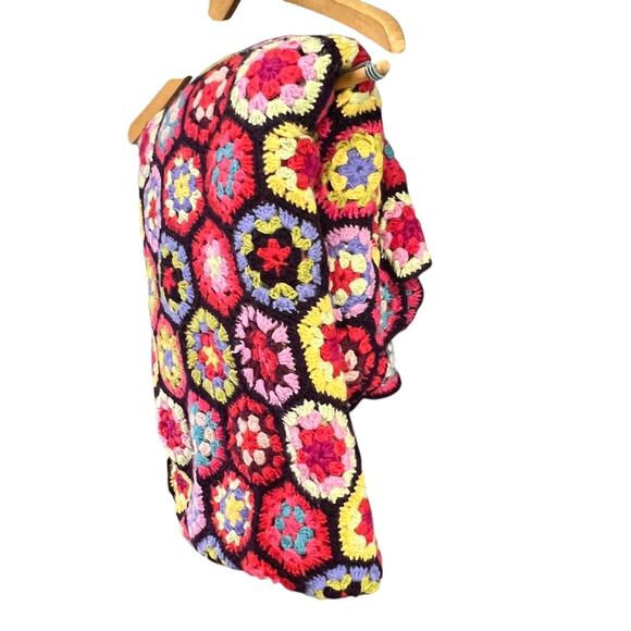 Kaffe Fassett Pine Cone Hill Wool Crochet Granny Hexagon Afghan Throw Blanket - Picture 4 of 11